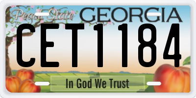 GA license plate CET1184