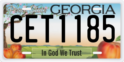 GA license plate CET1185
