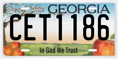 GA license plate CET1186