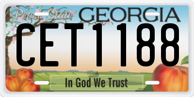 GA license plate CET1188