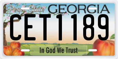 GA license plate CET1189