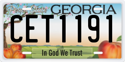 GA license plate CET1191