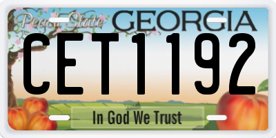 GA license plate CET1192
