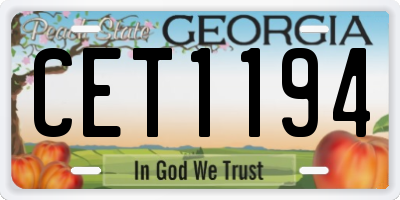 GA license plate CET1194