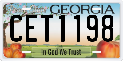 GA license plate CET1198
