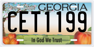 GA license plate CET1199