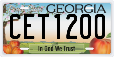 GA license plate CET1200