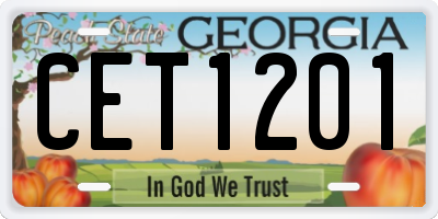 GA license plate CET1201