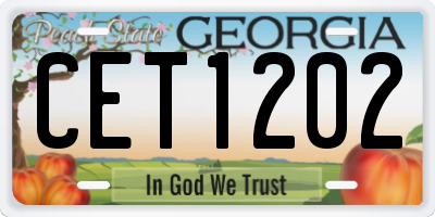 GA license plate CET1202