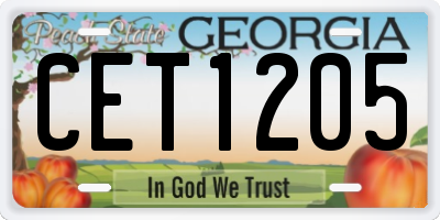 GA license plate CET1205