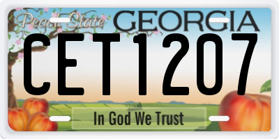 GA license plate CET1207