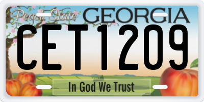 GA license plate CET1209
