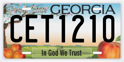 GA license plate CET1210