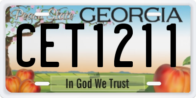 GA license plate CET1211