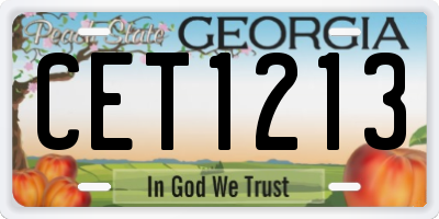 GA license plate CET1213