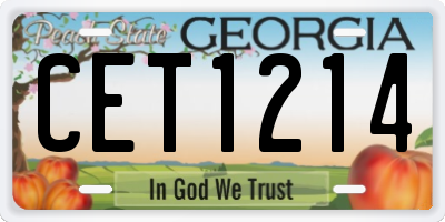 GA license plate CET1214