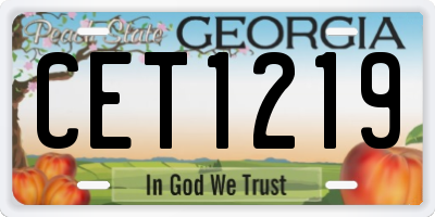 GA license plate CET1219