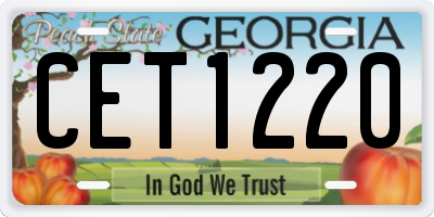 GA license plate CET1220
