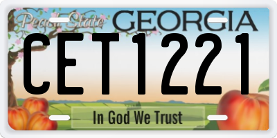 GA license plate CET1221