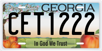 GA license plate CET1222