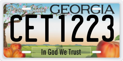 GA license plate CET1223