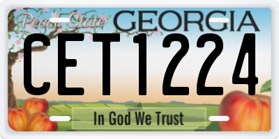 GA license plate CET1224