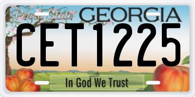GA license plate CET1225