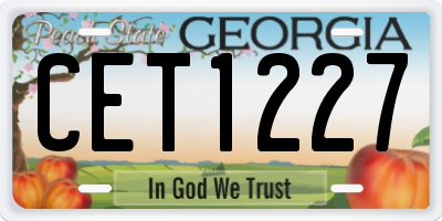 GA license plate CET1227