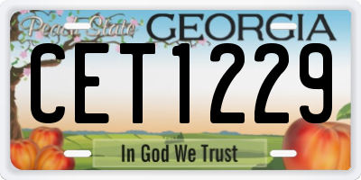 GA license plate CET1229