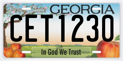 GA license plate CET1230