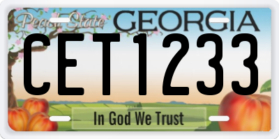 GA license plate CET1233