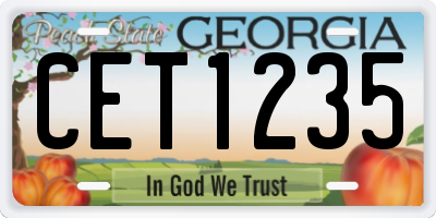 GA license plate CET1235