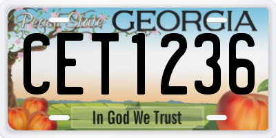 GA license plate CET1236