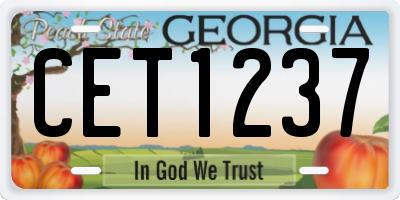 GA license plate CET1237