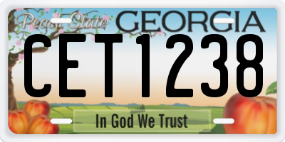 GA license plate CET1238