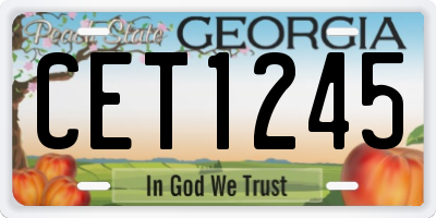 GA license plate CET1245