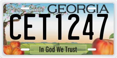 GA license plate CET1247