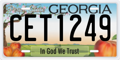GA license plate CET1249