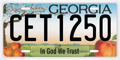 GA license plate CET1250