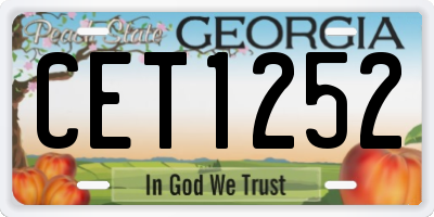GA license plate CET1252