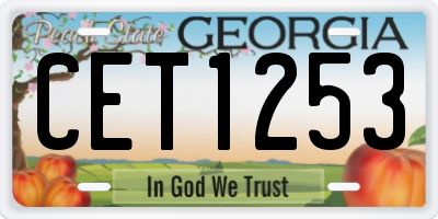 GA license plate CET1253