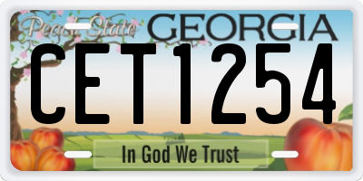 GA license plate CET1254