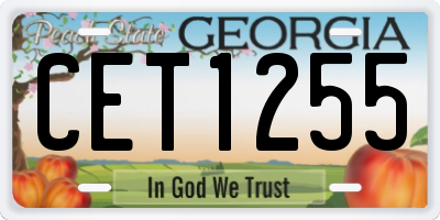 GA license plate CET1255