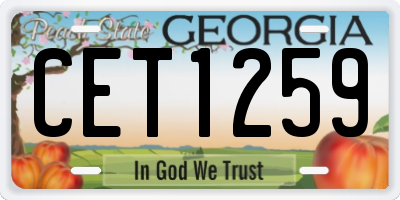 GA license plate CET1259