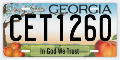 GA license plate CET1260