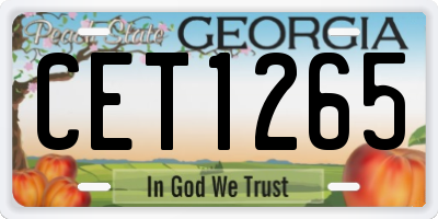GA license plate CET1265