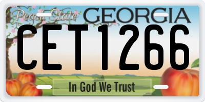 GA license plate CET1266