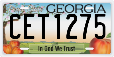 GA license plate CET1275