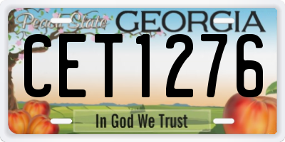 GA license plate CET1276