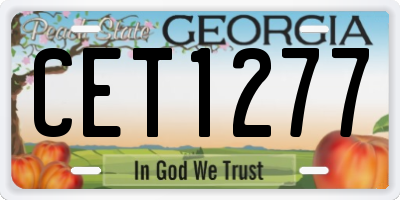 GA license plate CET1277